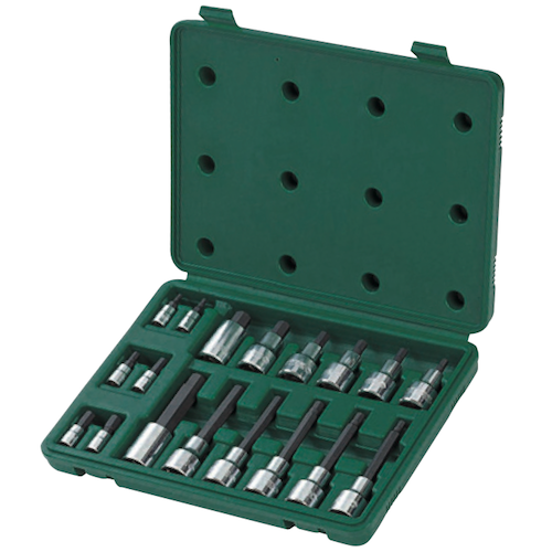 SATA 09051 Dr. Bit Socket Set 18pc, 1/4" & 1/2", 2kg, Metric,